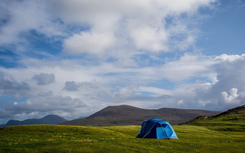 Zelt in Schottland